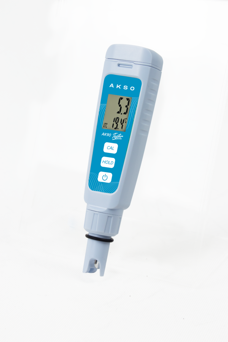 kit del medidor de pH AKSO AK90 con soluciones de calibración