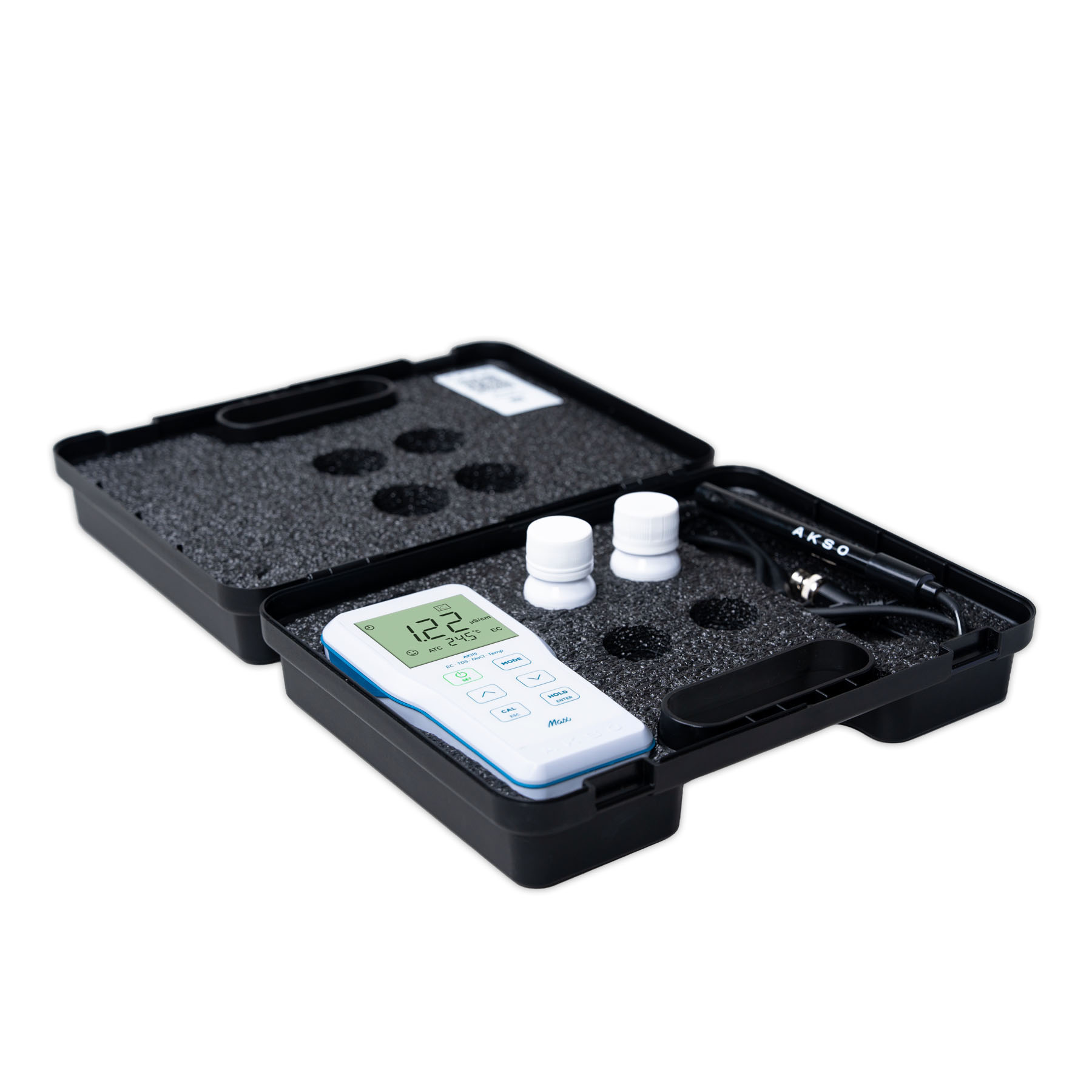 medidor de CE TDS salinidad y temperatura AKSO AK115 con estuche