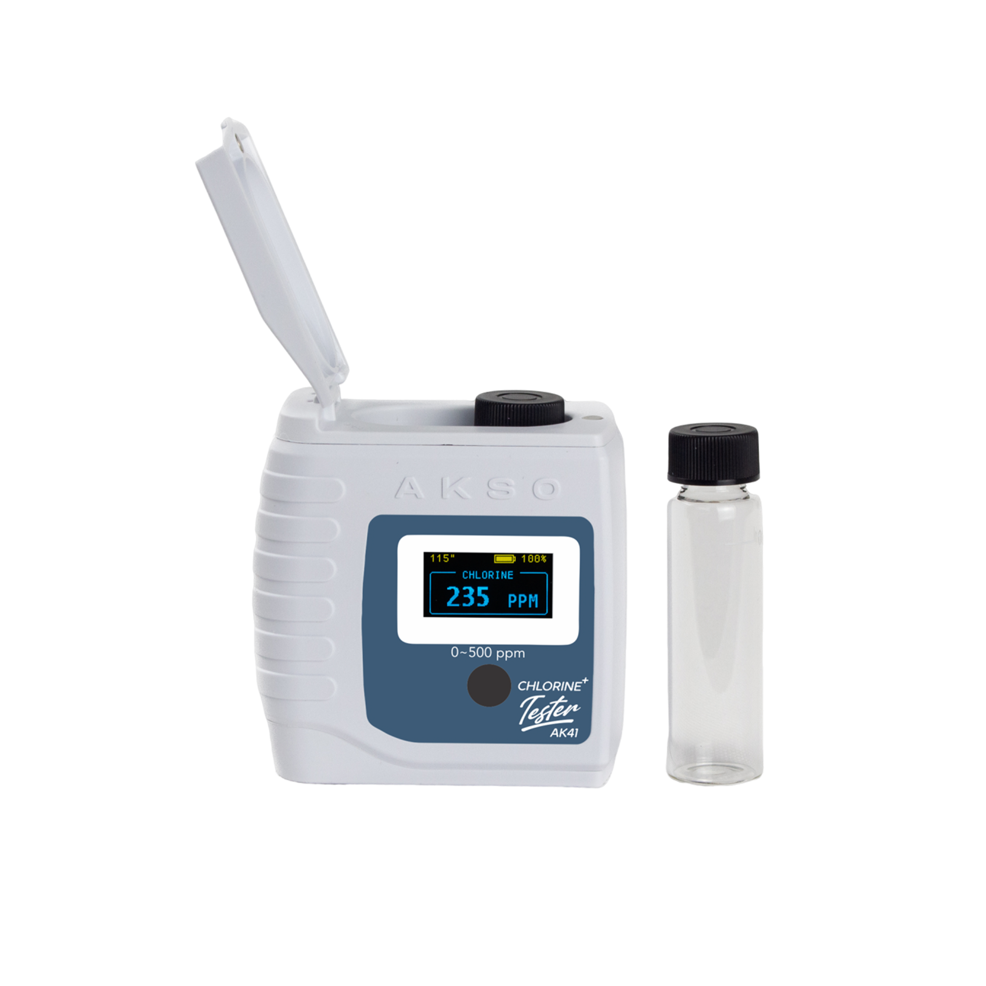 medidor de cloro total AKSO AK41 con pantalla OLED
