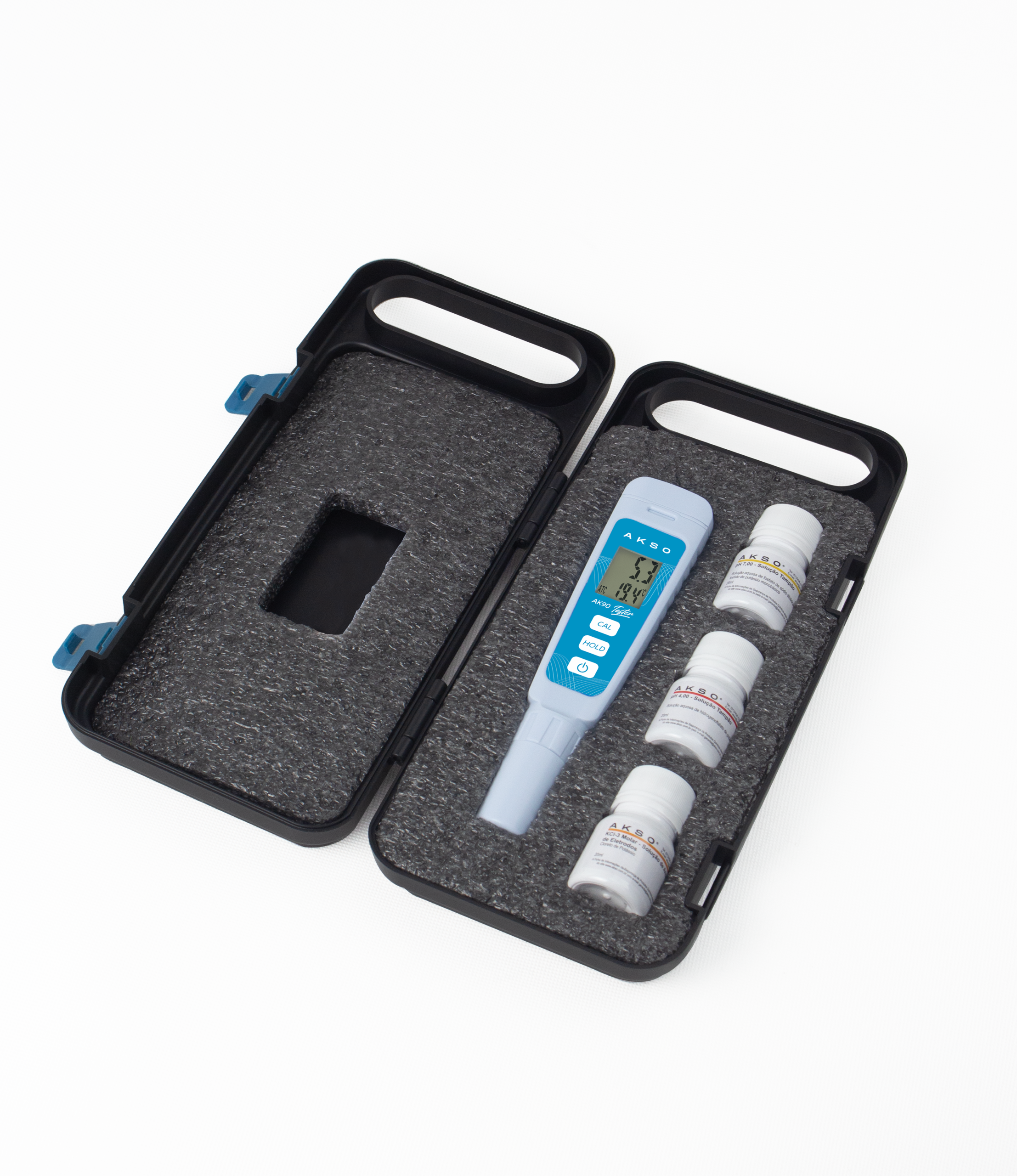 medidor de pH y temperatura AKSO AK90 con estuche