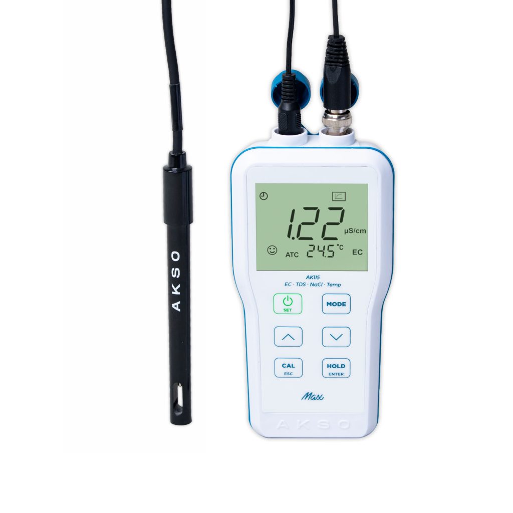 multiparámetro portátil AKSO AK115 con sonda para calidad de agua