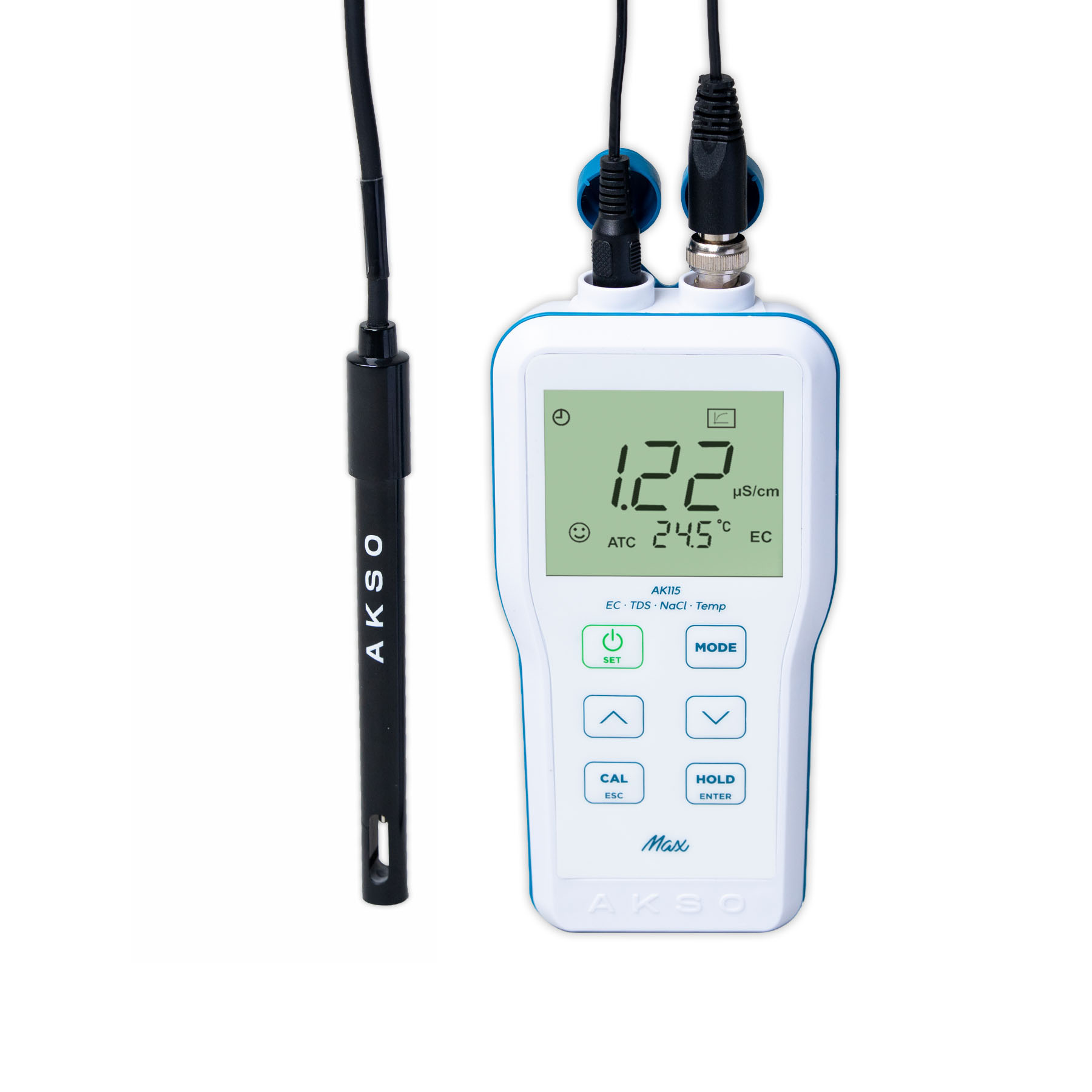 multiparámetro portátil AKSO AK115 con sonda para calidad de agua