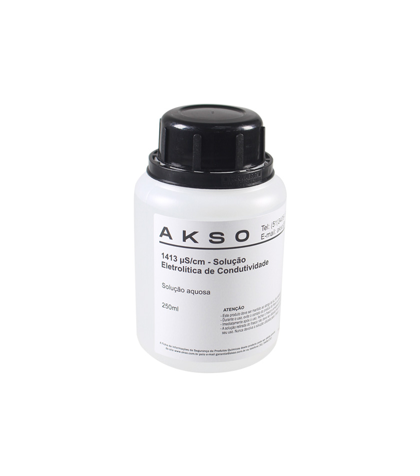 solución estándar 1413 µS AK4523 para equipos compatibles, botella AK4523 para calibración de conductividad, consumible AK4523 para ajuste de equipos de análisis de agua